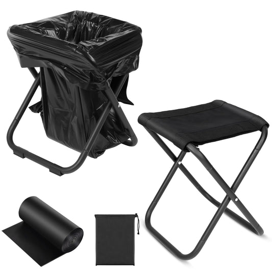 3in1 Collapsible Camping Toilet Stool and Bin